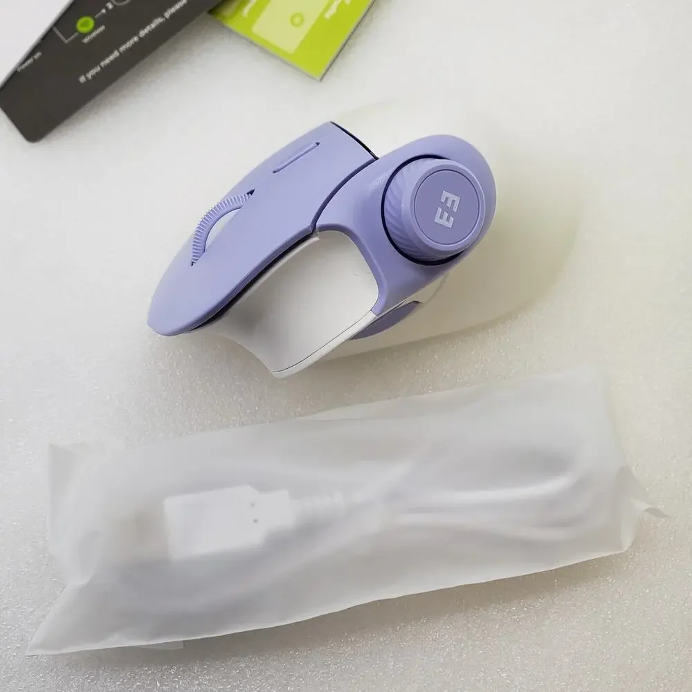 Seenda BT Ergonomic Vertical Wireless Mouse - White & Purple Ergonomic Mouse